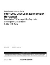Trane Foundation BAYECON356 Series Installation Instructions Manual