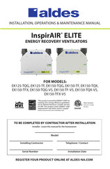 aldes EK150-TFX-V5 Installation, Operation & Maintenance Manual