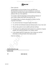 NEFF B45E42 0GB Series Instructions For Use Manual