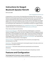 Seagull Visaton BG-20 Instructions Manual