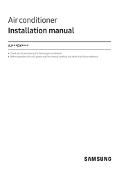 Samsung AJ030DXS4CG Installation Manual