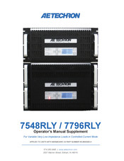 Aetechron 7548RLY Operator's Manual Supplement