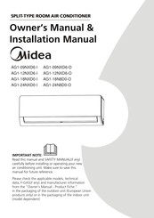 Midea AG1-18NXD0-I Owner's Manual & Installation Manual