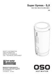 OSO HOTWATER Super Xpress S2X 210 Installation Manual