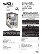 Lennox ELITE EL297DFXV045P36BK Installation Instructions Manual