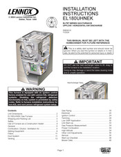 Lennox ELITE EL180UHNEK Series Installation Instructions Manual