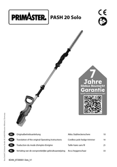 PrimAster PASH 20 Solo Translation Of The Original Operating Instructions
