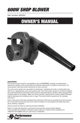 Performance Tool W50063 Owner's Manual