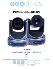 PTZ Optics PT20X-NDI-WH User Manual