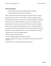 Motorola IHDT6GP1 Instruction Manual