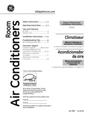 GE AEN08LPQ1 Owner's Manual And Installation Instructions