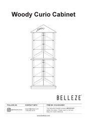 Belleze Woody Curio Cabinet 014-HG-43501 Assembly Instructions Manual
