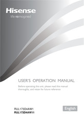 Hisense RUL173D4AW11 User's Operation Manual