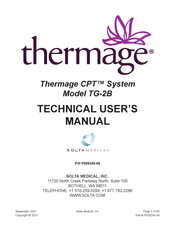 Solta Medical thermage CPT TG-2B Technical  User's Manual