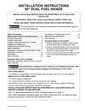 Electrolux ECFD3068ASA Installation Instructions Manual