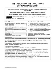 Electrolux ECCG3672ASA Installation Instructions Manual