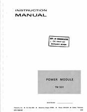 Tektronix TM 501 Instruction Manual
