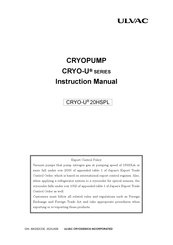 Ulvac CRYO-U 20HSPL Instruction Manual