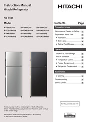 Hitachi R-F480PGV8 Instruction Manual