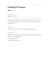 Veichi Electric VM-0016ETN Manual