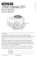 Kohler EKT740 Owner's Manual