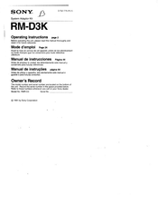 Sony RM-D3K Operating Instructions Manual