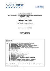 Digital View HE-1920 Instructions Manual