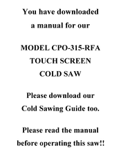 Scotchman CPO-315-RFA Manual