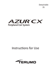 Terumo Azur CX 35 Instructions For Use Manual