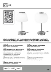 LIVARNO home 354222 2010 Assembly, Operating And Safety Instructions