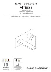 Sanipex BAGNODESIGN VITESSE BDM-VIT-E305 Installation And Maintenance Manual