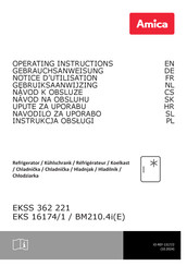 Amica EKSS 362 221 Operating Instructions Manual