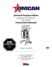Omcan MX-CN-0040-G Instruction Manual