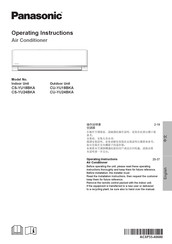 Panasonic CU-YU18BKA Operating Instructions Manual