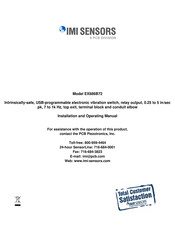 PCB Piezotronics IMI SENSORS EX686B72 Installation And Operating Manual
