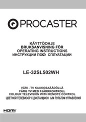 PROCASTER LE-32SL502WH Operating Instructions Manual