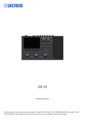 Boss GX-10 Reference Manual