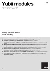 Nice Yubii On/Off-Control2 Instructions And Warnings For Installation And Use