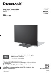 Panasonic TX-48JZT1506 Operating Instructions Manual