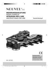 Nouvel Raclette Docking-8 Instructions For Use Manual