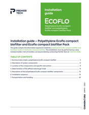 PREMIER TECH Ecoflo compact biofilter 3.4 Installation Manual