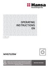 Hansa WHG7120W Operating Instructions Manual