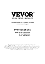 VEVOR SP-HL-P281913-15A Manual