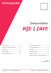 Frigidaire FHDD2233W1 Use & Care Manual