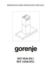 Gorenje IDT 12546 BX1 Installation, Maintenance And Usage