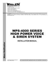 Whelen Engineering Company WPS-4000 Series Installation Manual