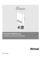 Rinnai EX08DT Installation And Operation Manual
