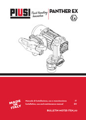 Piusi PANTHER EX Series Instructions For Installation, Use And Maintenance Manual