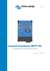 Victron energy SmartSolar MPPT RS 450/200 Manual