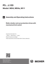 Becker R50-M04 Assembly And Operating Instructions Manual